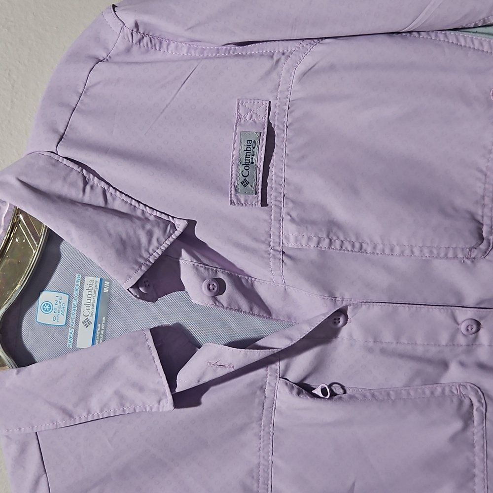 Columbia Button Up Women's PFG Zero Long Sleeve Shirt size Med - Picture 2 of 11
